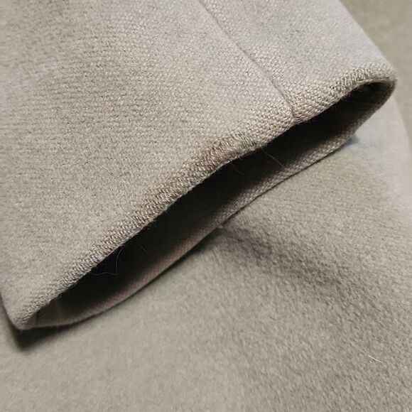 Pea Green Vintage 60s Cashmere Lambswool Peacoat Button Front Size XL - Picture 10 of 12